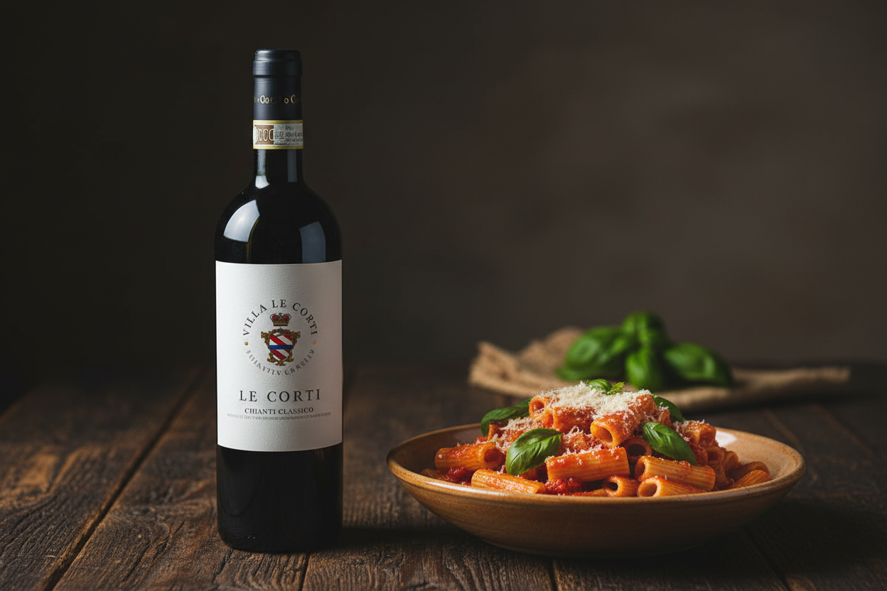 Le Corti Chianti Classico 2022 con pasta al pomodoro - maridaje