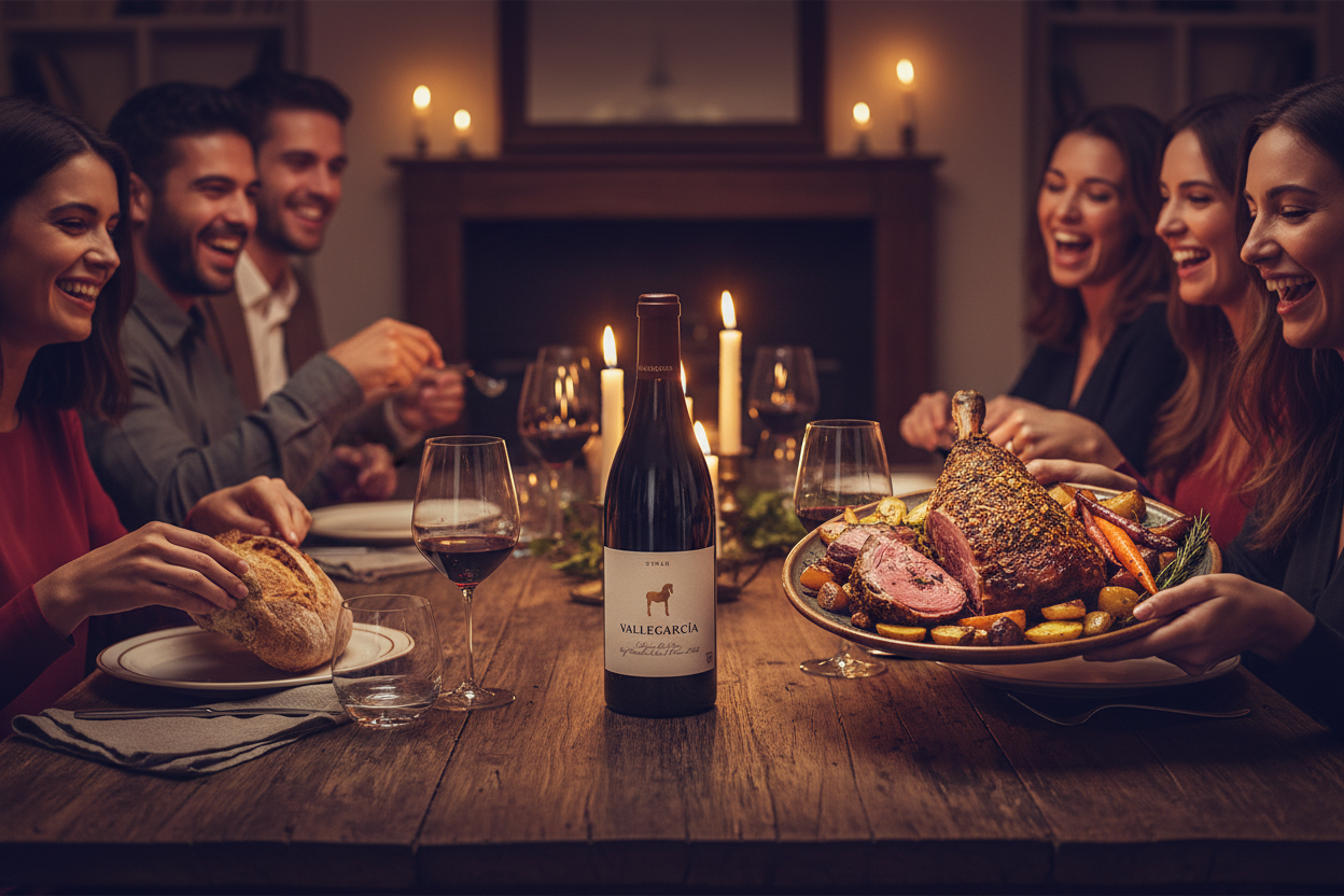 Maridaje Vallegarcía Syrah Magnum pierna de cordero cena con amigos en casa