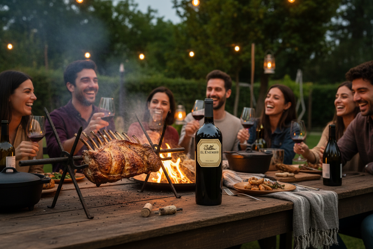 El Enemigo Malbec 3000ml con costillar completo a la cruz - maridaje