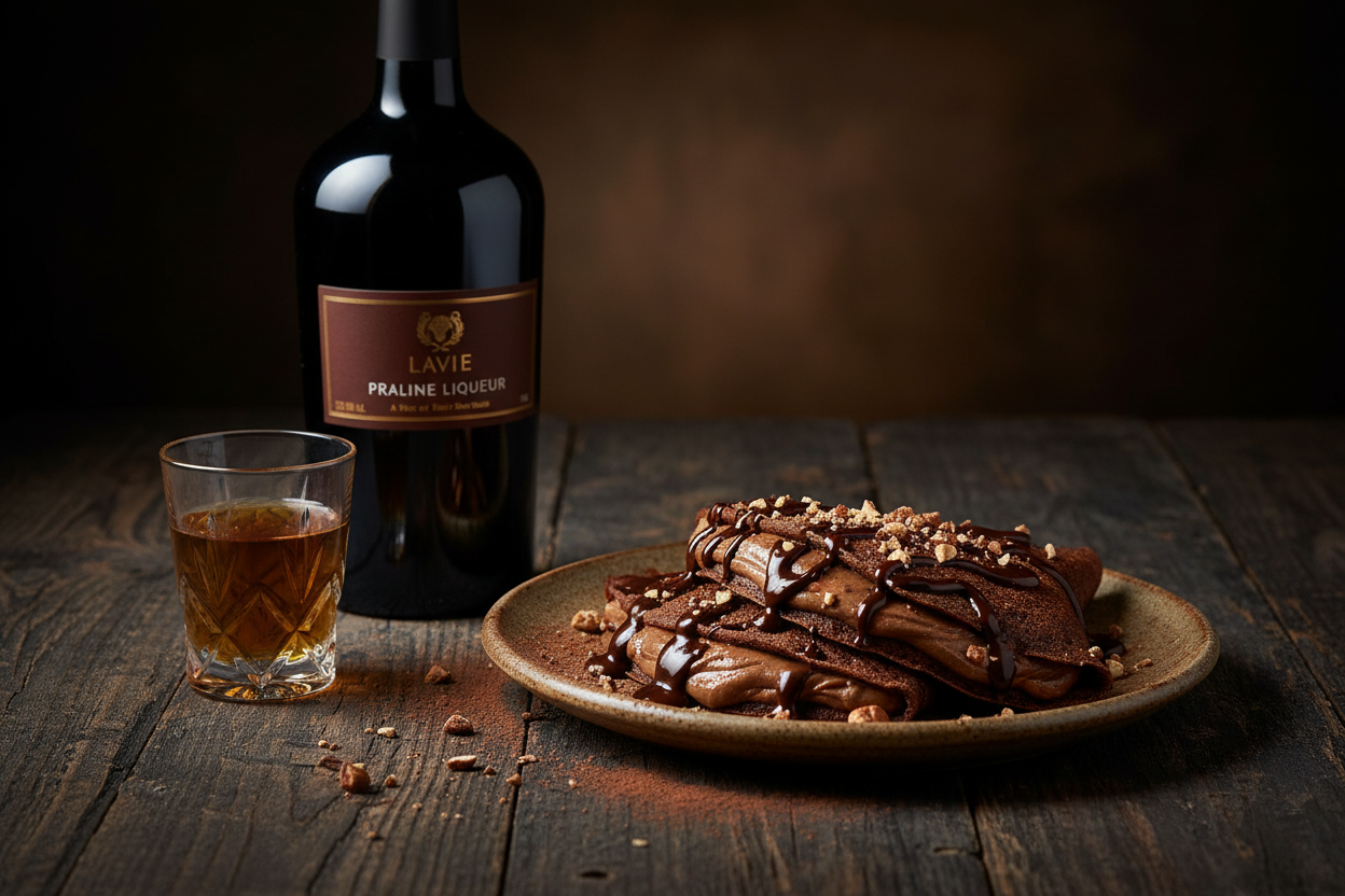 Lavie Praline con crepas de chocolate - maridaje