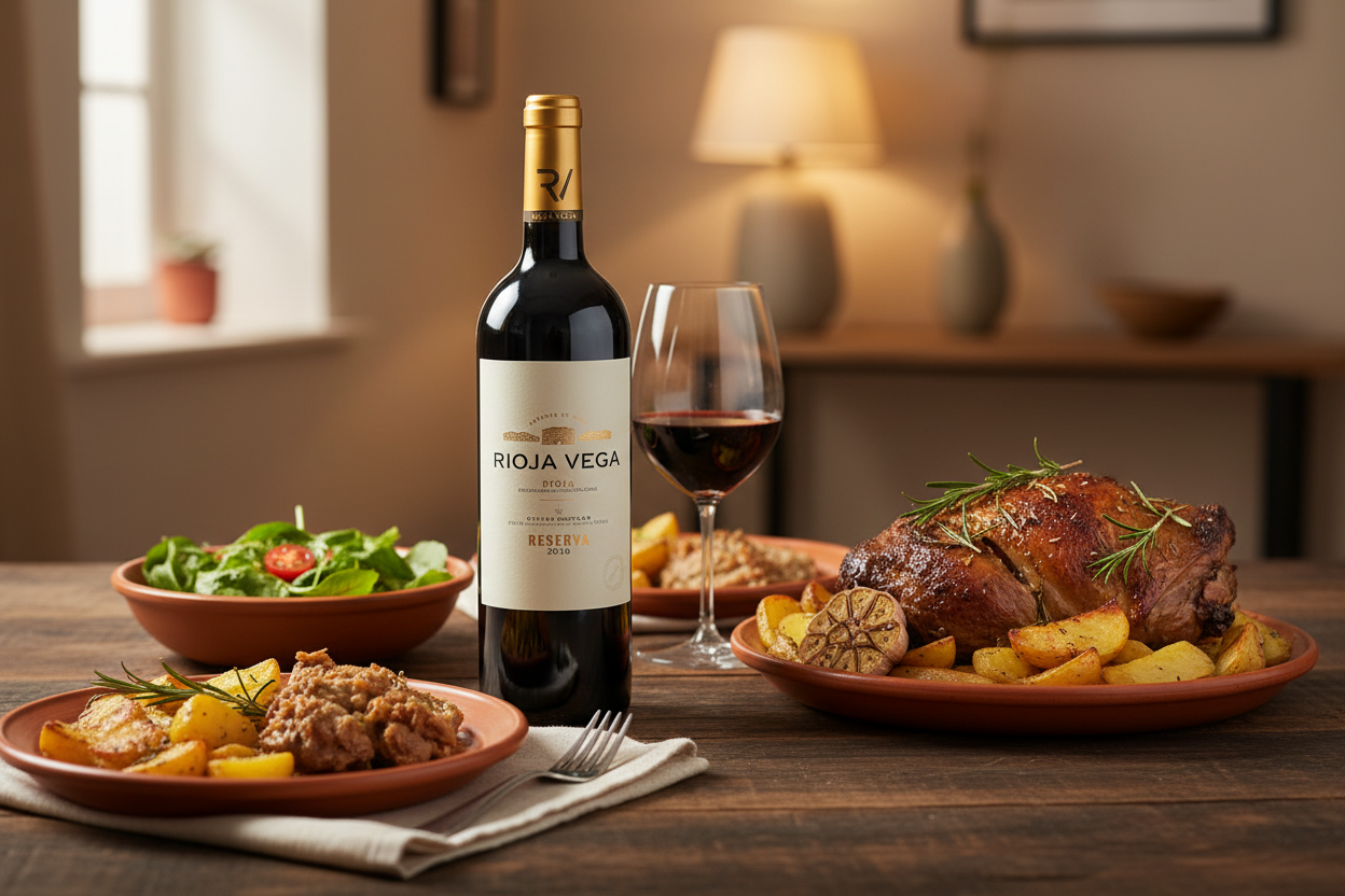 Maridaje Rioja Vega Reserva cordero al horno en casa