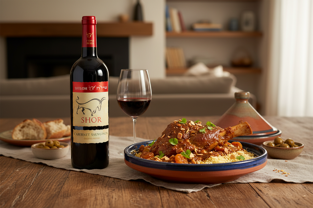 Maridaje Shiloh Shor Cabernet Sauvignon con cordero estofado marroquí