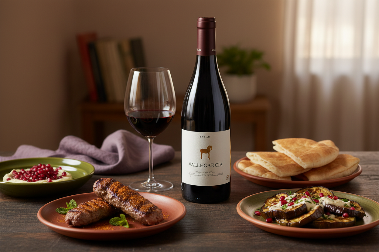 Maridaje Vallegarcía Syrah kebabs de cordero en casa