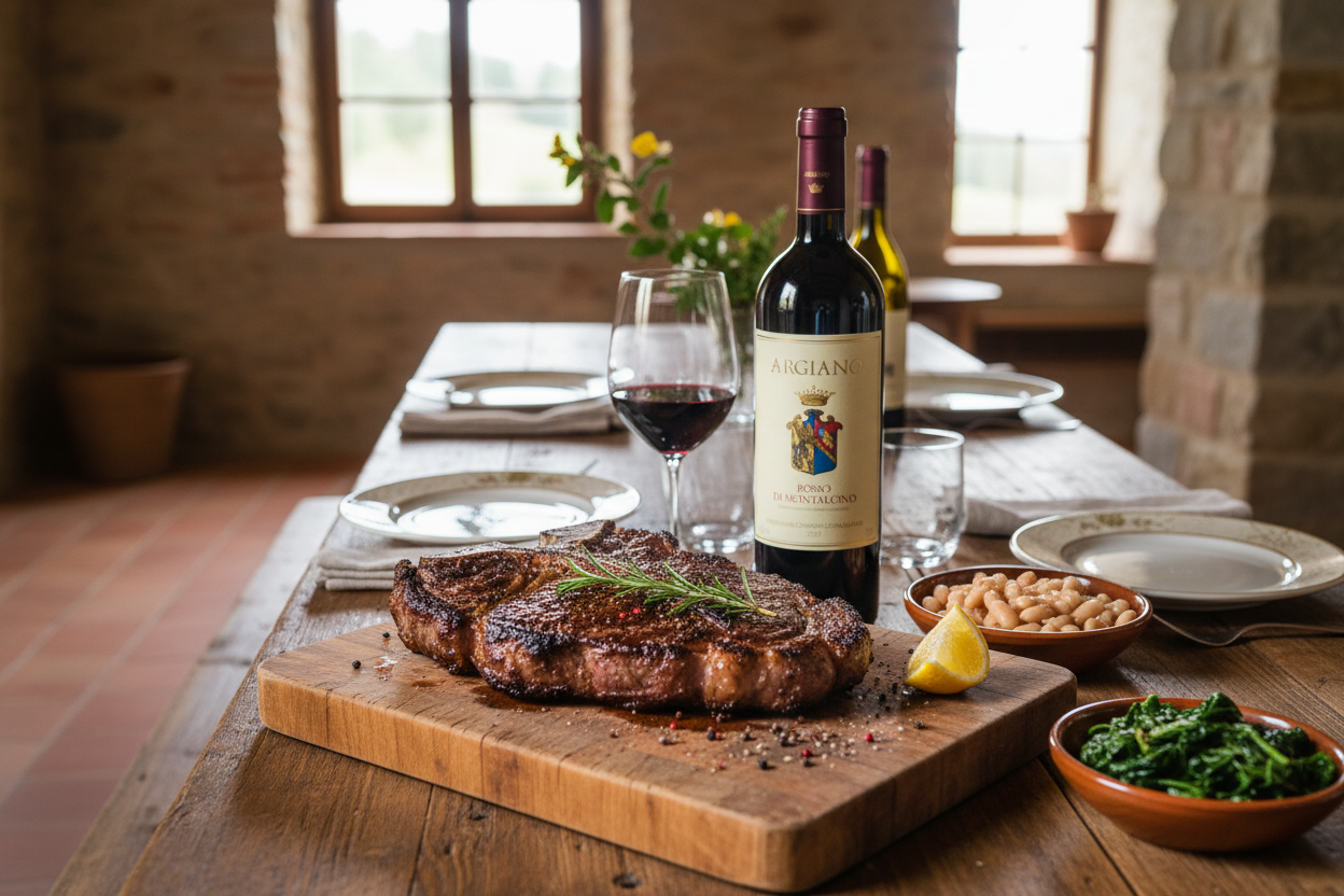 Maridaje Rosso di Montalcino 2023 con Bistecca alla Fiorentina