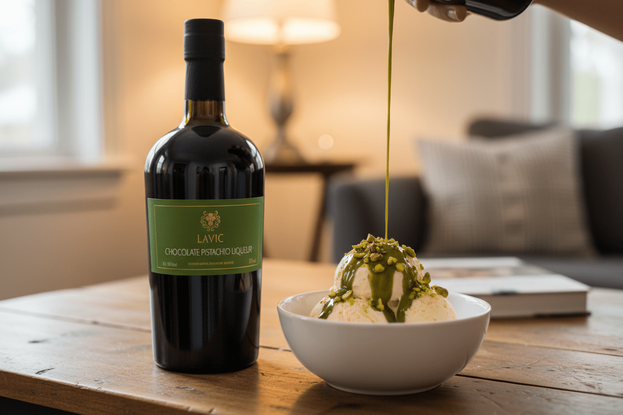 Lavie chocolate pistachio liqueur 750 ml - La Cava