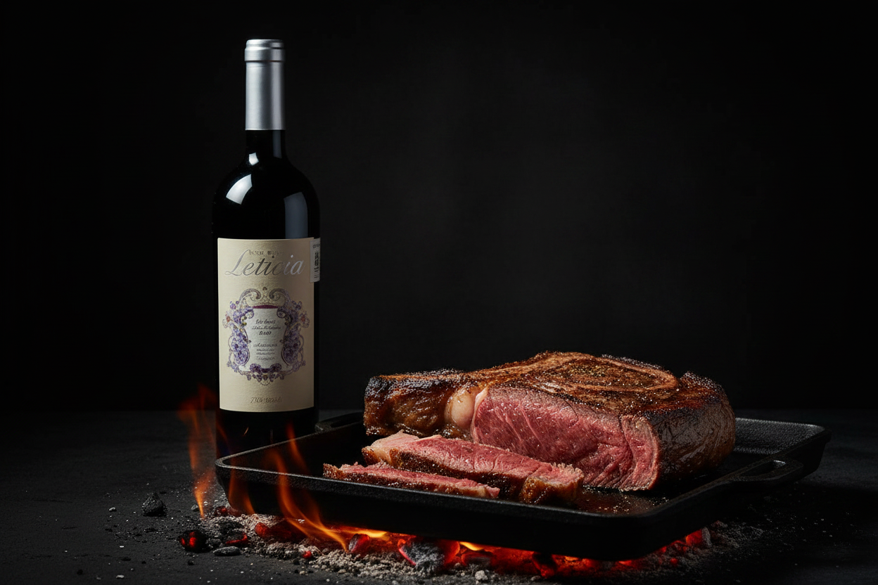 Leticia Cab Sauv con Rib Eye