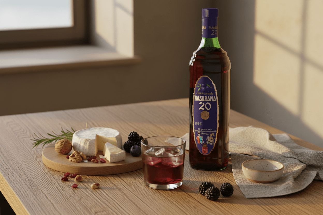 Licor de Pacharán Basarana Etiqueta Negra 1L Navarra, España - La Cava