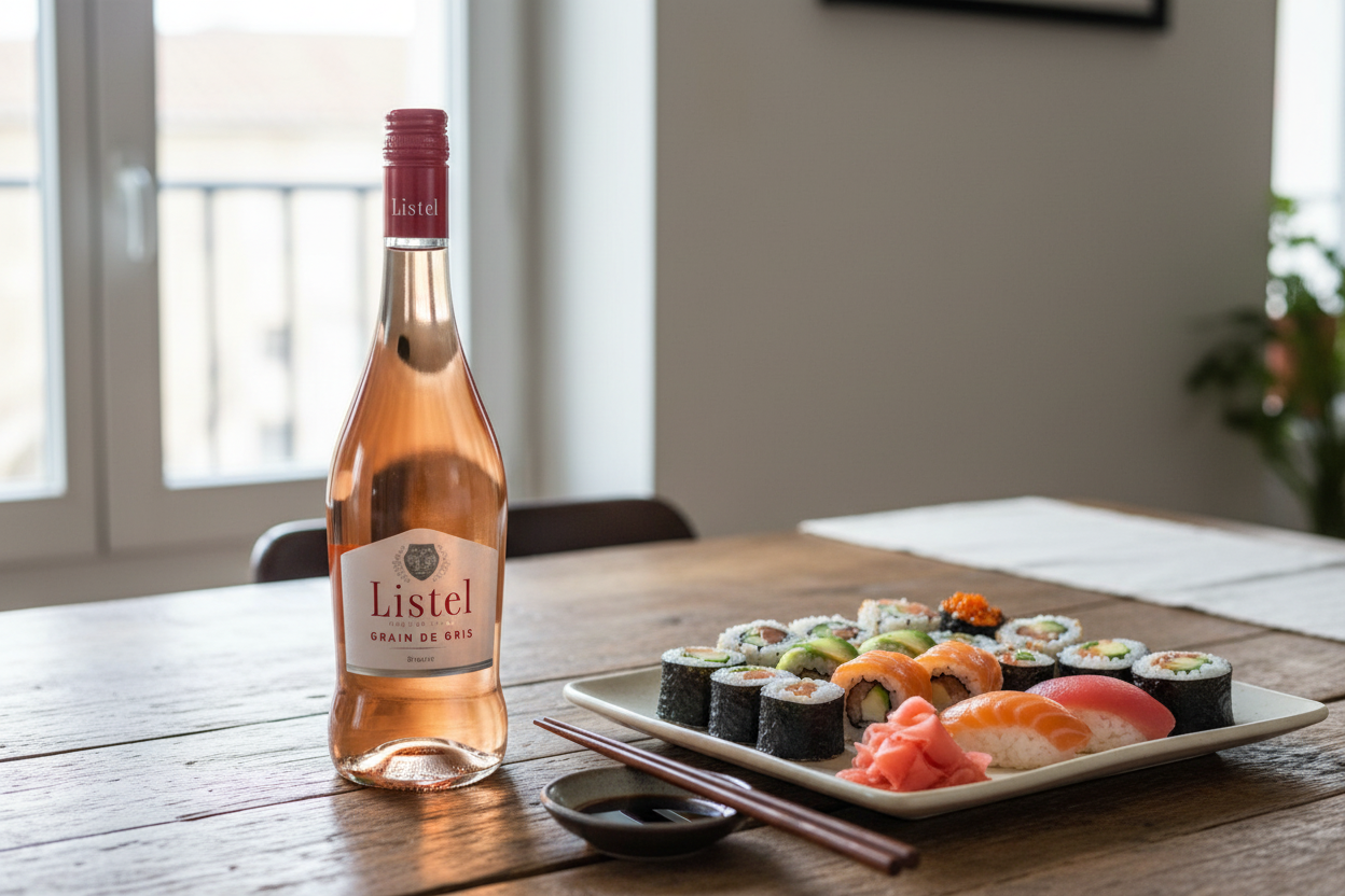 Listel Grain de Gris con sushi