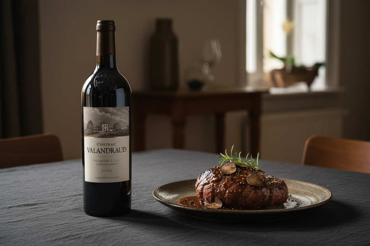 Lomo de buey con salsa perigordina — Château Valandraud 2016