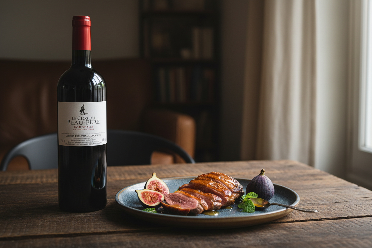 Magret de pato con higos — Thunevin Le Clos du Beau-Père 2019