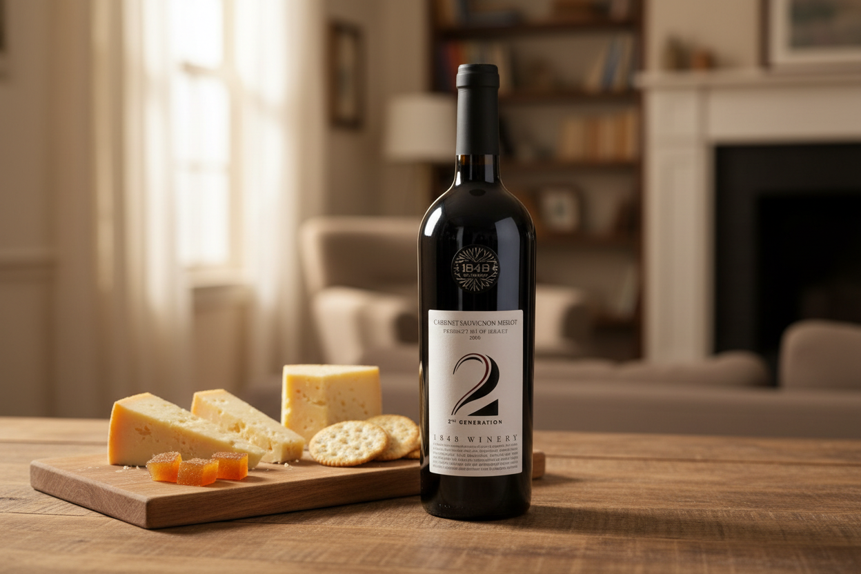 Manchego semicurado con 1848 Cabernet-Merlot