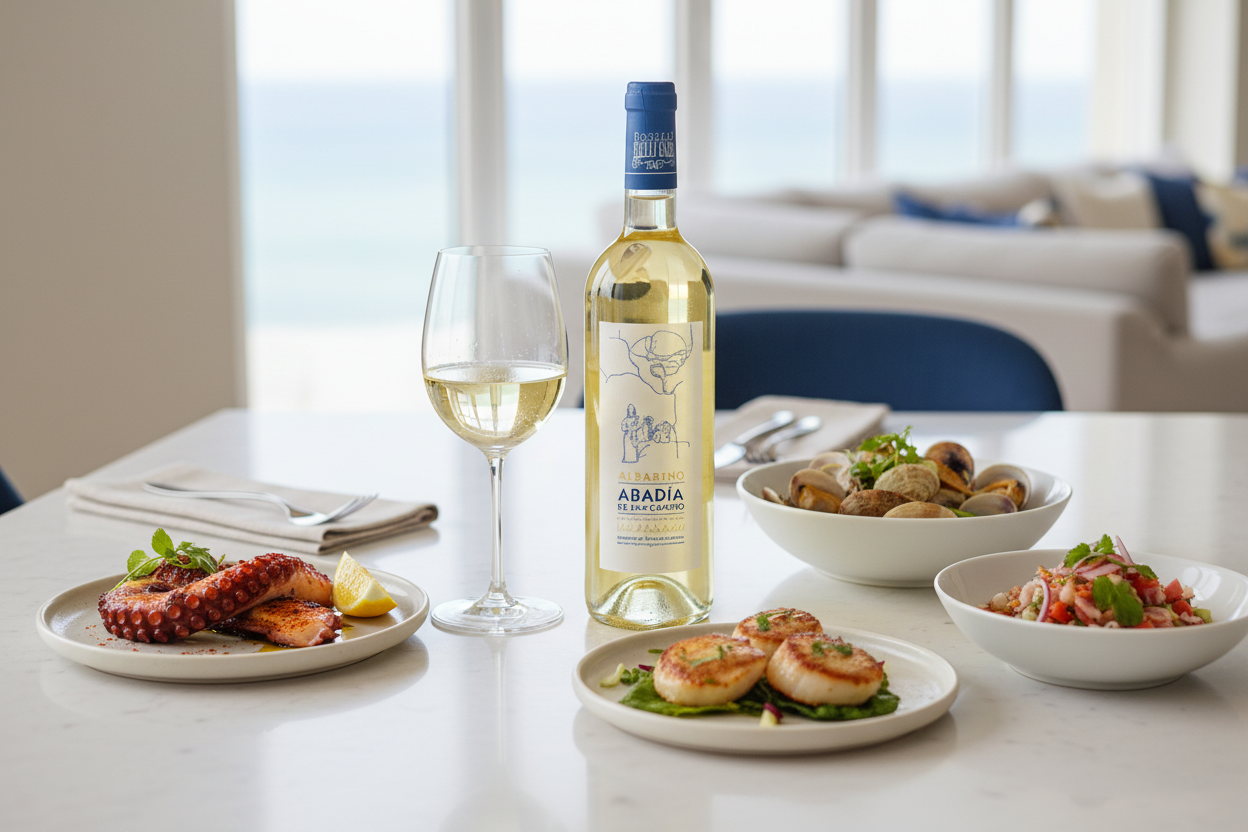 Maridaje Abadía de San Campio Albariño