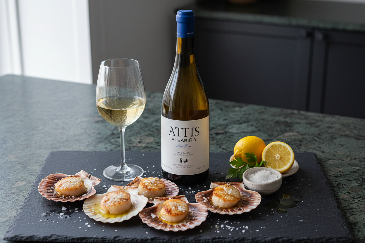 Maridaje Attis Albariño 2024 - Zamburiñas a la Plancha