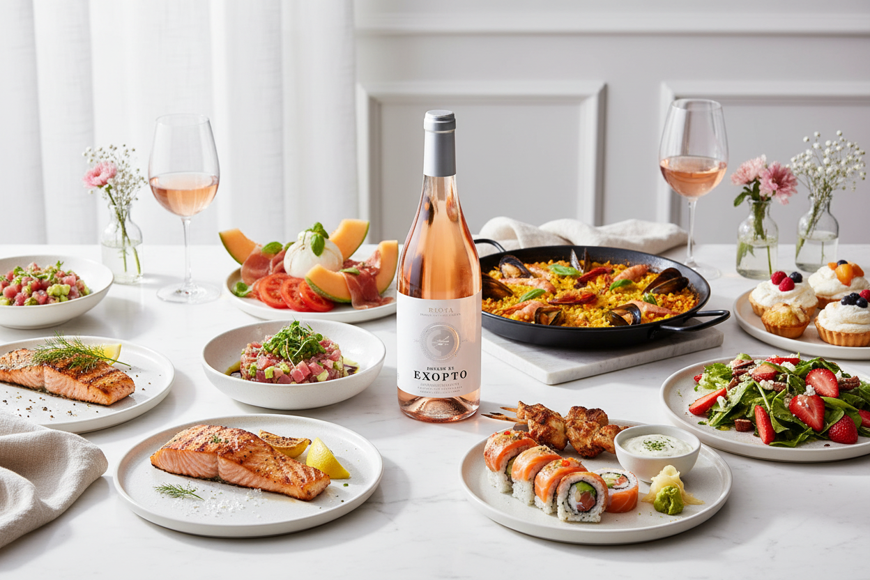 Maridaje Bozeto de Exopto Rosado 2022 Rioja