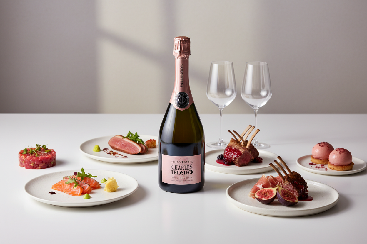 Maridaje Champagne Charles Heidsieck Rosé Réserve
