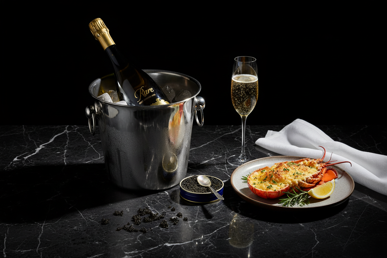Maridaje Champagne Rare 2008 Magnum - Caviar Imperial & Langosta Thermidor