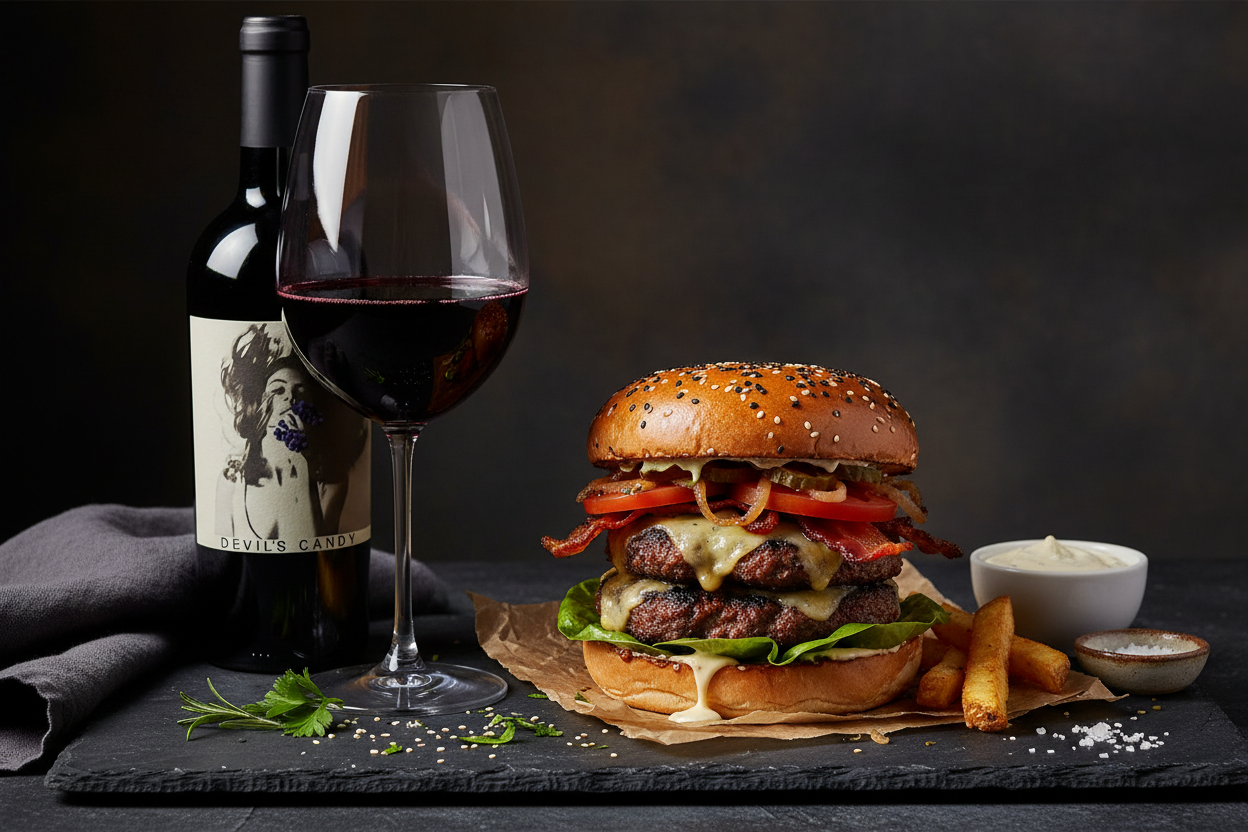 Maridaje Devil's Candy Napa Valley - Hamburguesa Gourmet