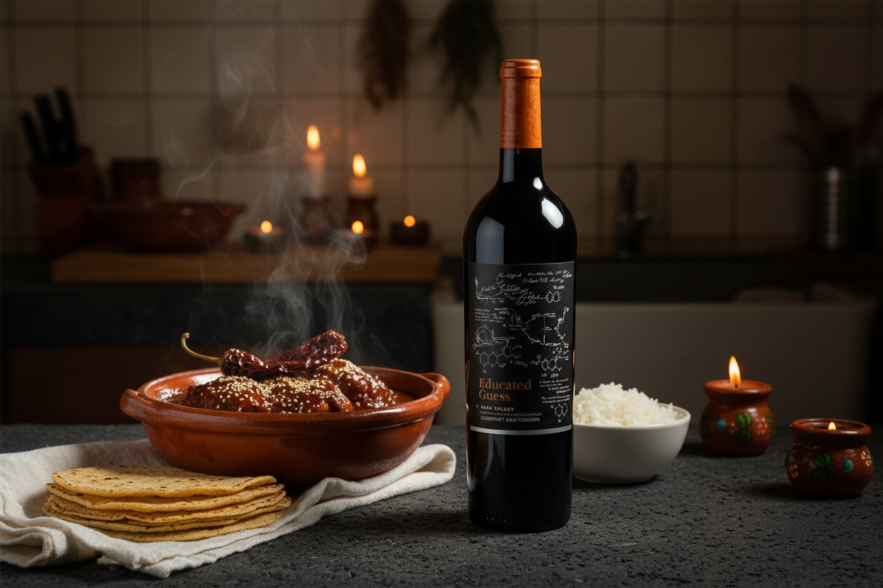 Maridaje Educated Guess Cabernet Sauvignon Napa × Mole Poblano