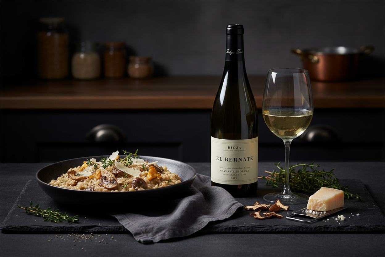 Maridaje El Bernate 2022 Albillo Real - Risotto de Setas