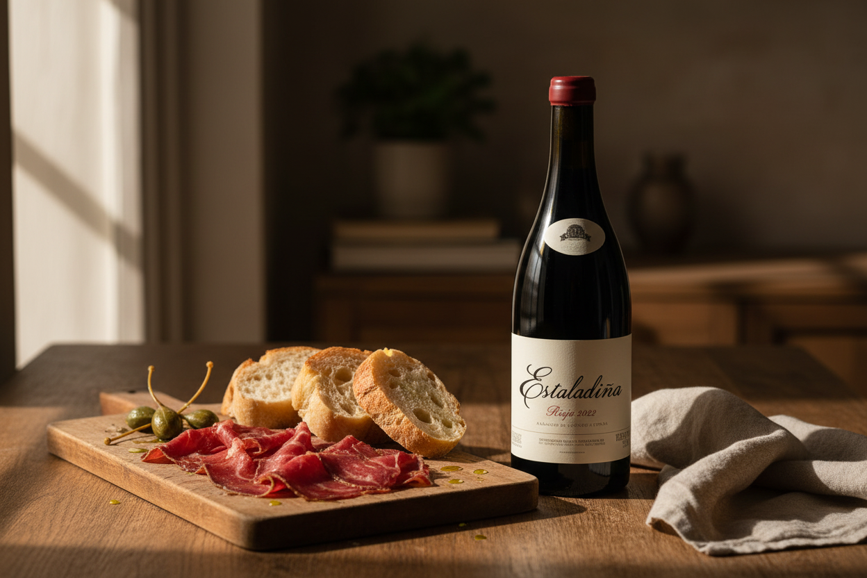Maridaje Estaladiña 2022 El Bierzo con Cecina de León Premium
