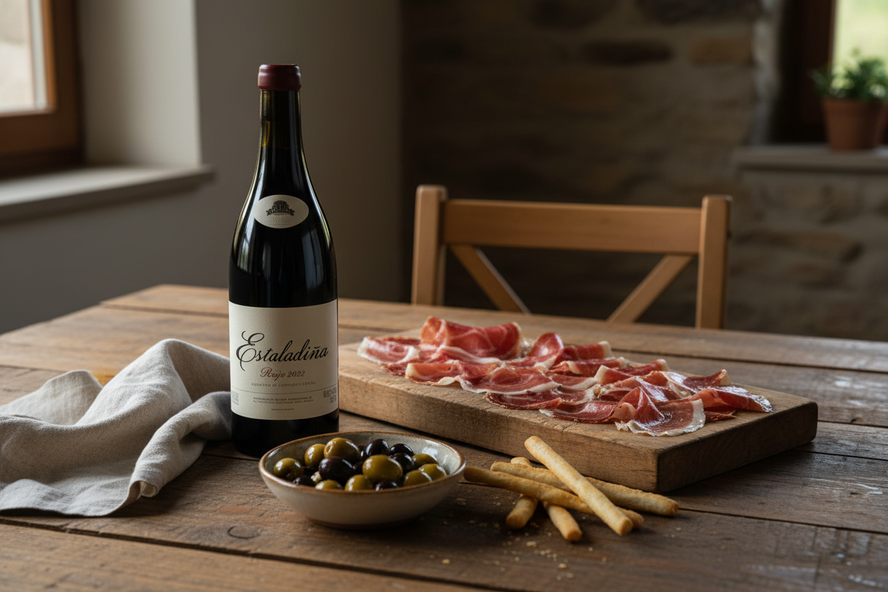 Maridaje Estaladiña 2022 El Bierzo con Jamón Ibérico de Bellota