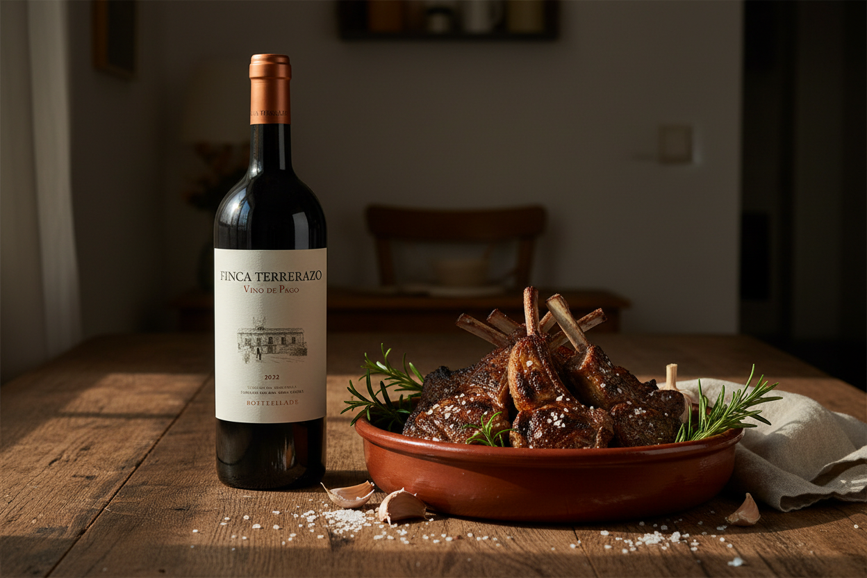 Maridaje Finca Terrerazo 2022 Mustiguillo con Carnes a la Brasa