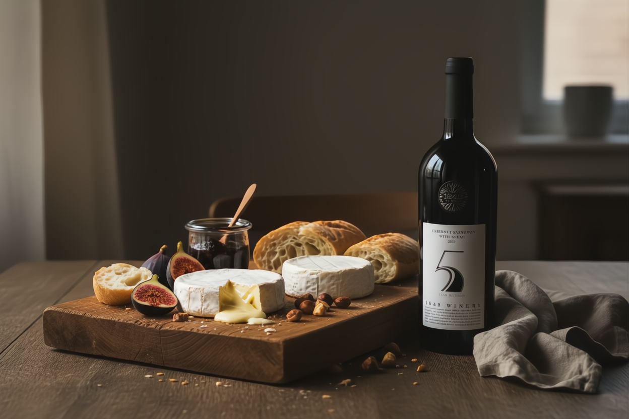 Maridaje Kosher 1848 5th Generation Cabernet Franc Israel con Quesos tipo Camembert