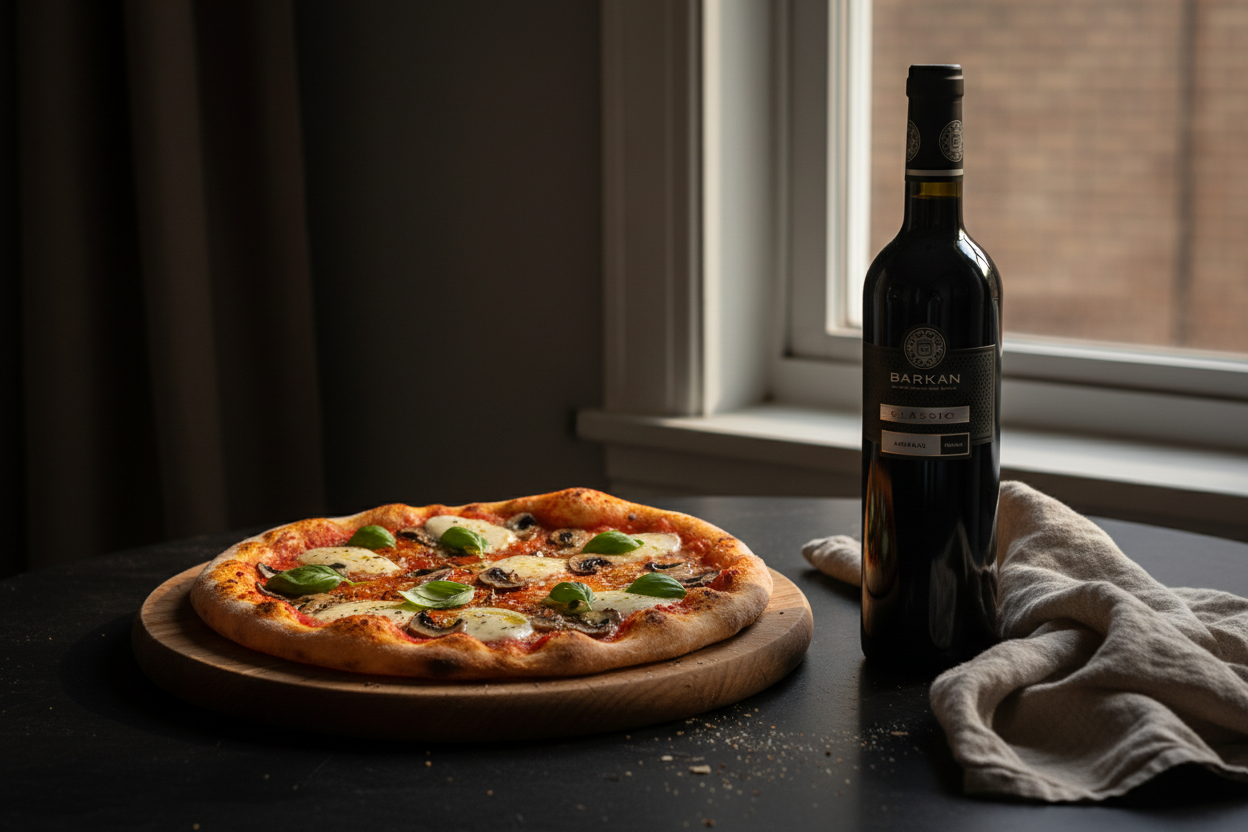 Maridaje Kosher Barkan Classic Argaman Israel con Pizzas Artesanales