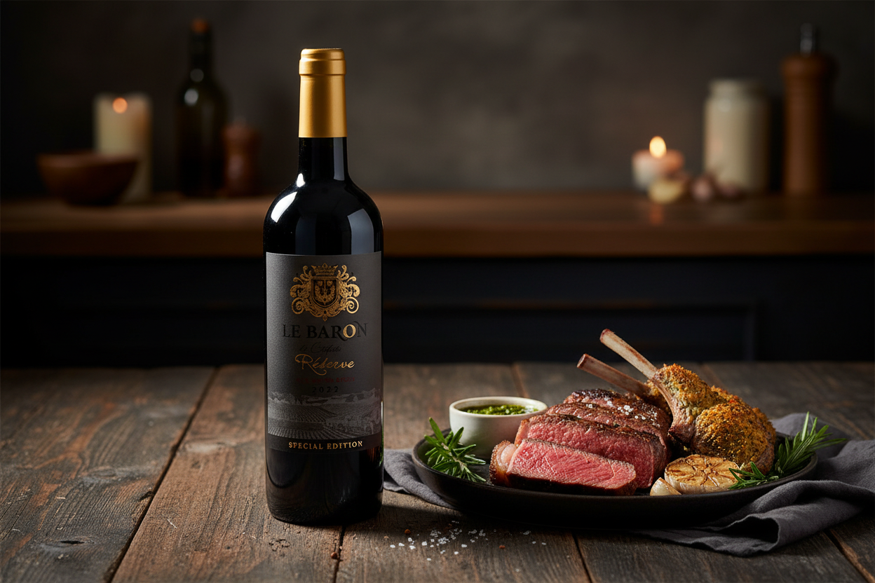 Maridaje Le Baron Reserve 2022 con Carnes Rojas a la Parrilla