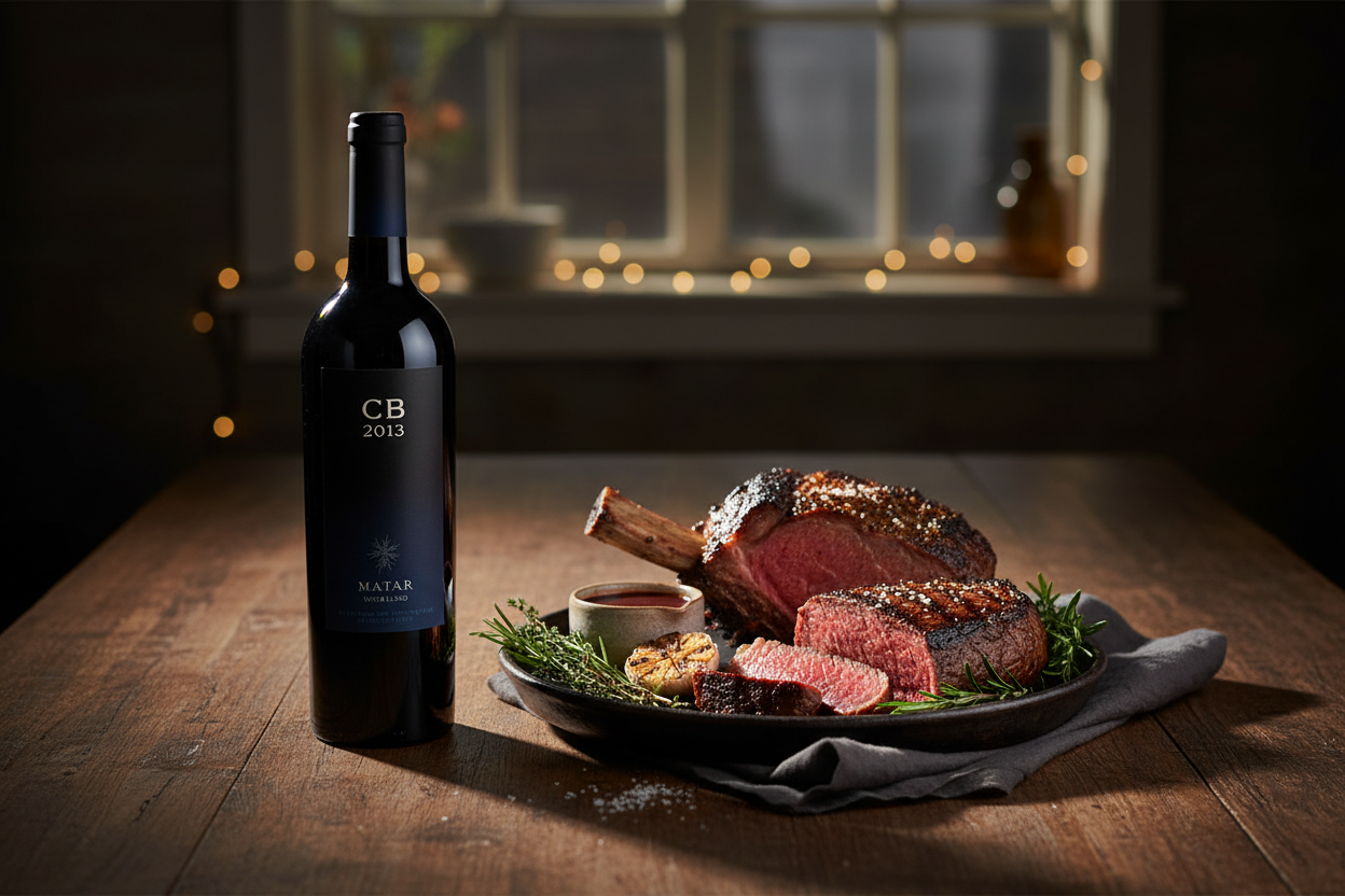 Maridaje Matar CB 750ml con Cortes Premium Rib Eye y Prime Rib