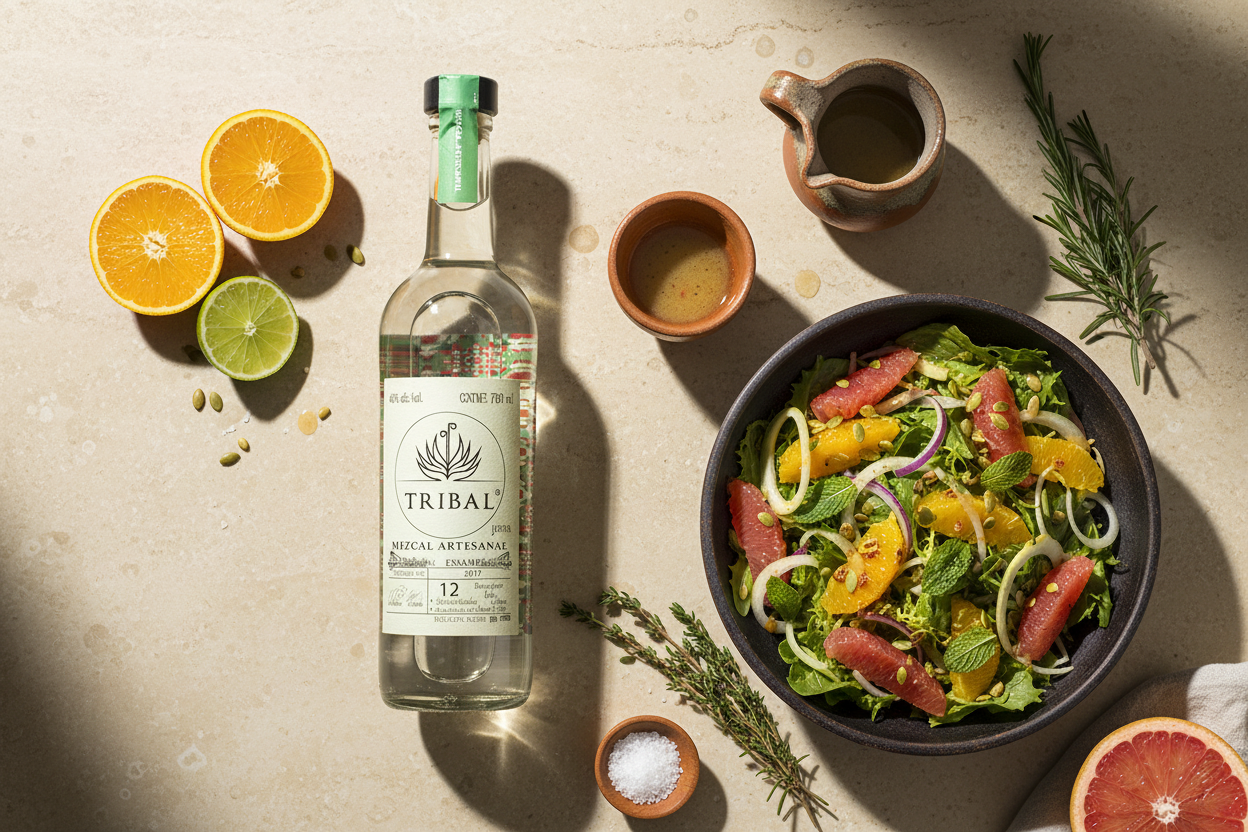 Maridaje Mezcal Tribal Ensamble 203 750ml - Ensaladas Cítricas