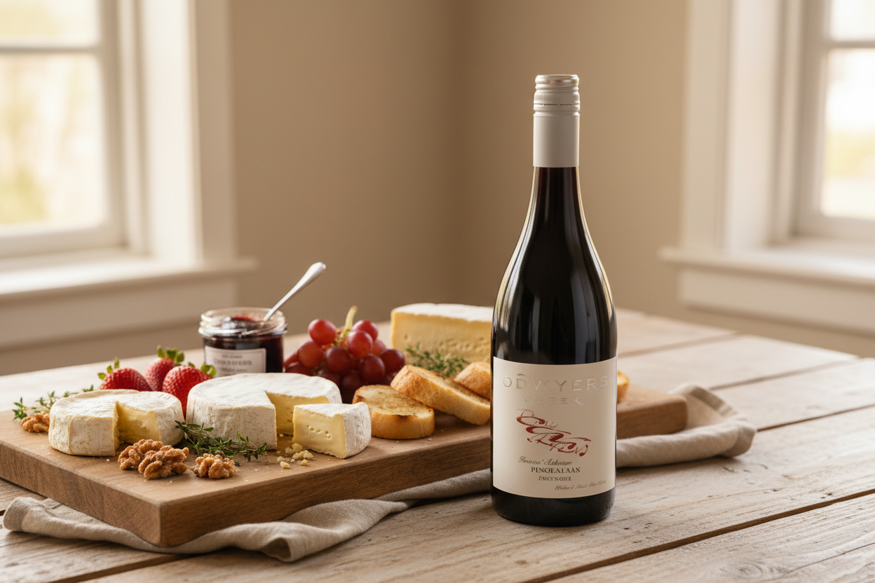 Maridaje ODW Yers Creek Pinot Noir con Quesos Suaves Brie y Camembert