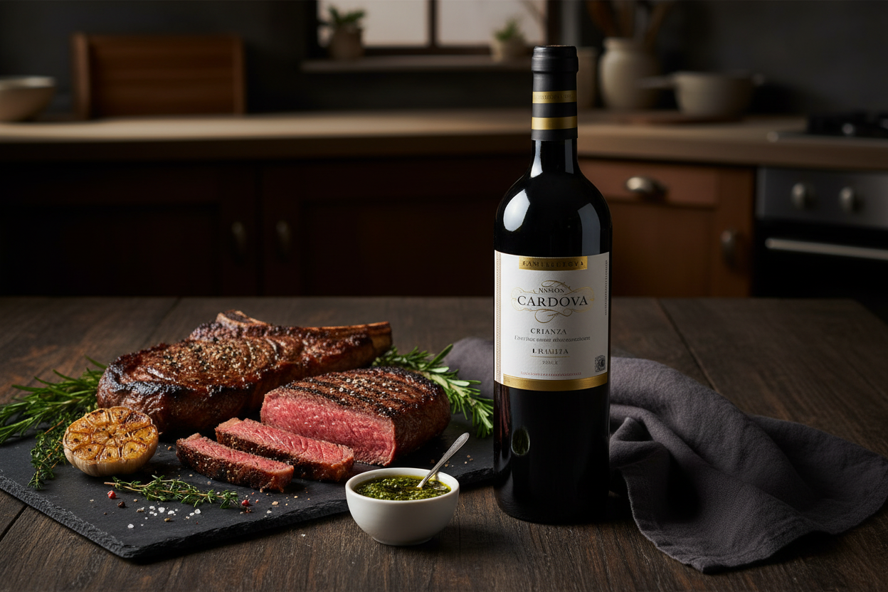 Maridaje Ramon Cardova Crianza con Cortes de Carne a la Parrilla