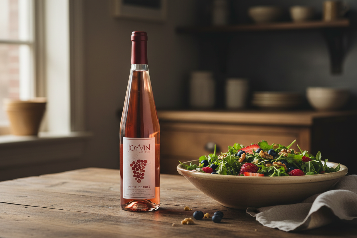 Maridaje Rashi Joyvin Red Wine con Ensalada de Frutos Rojos - Botella exacta