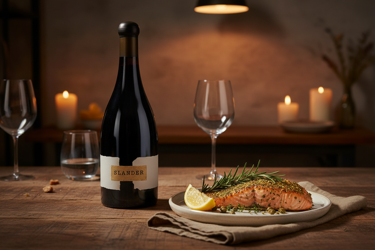Maridaje salmón con costra de hierbas