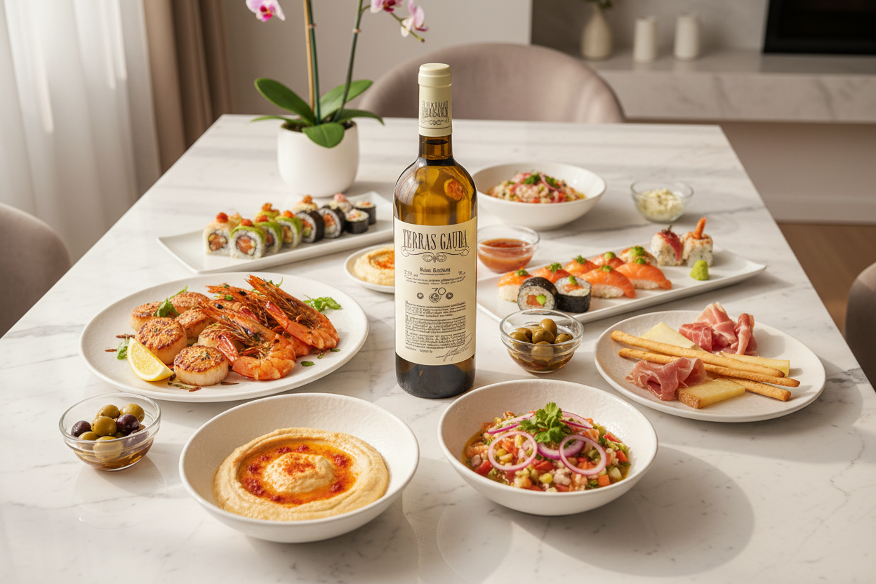 Maridaje Vino Blanco Terras Gauda Magnum