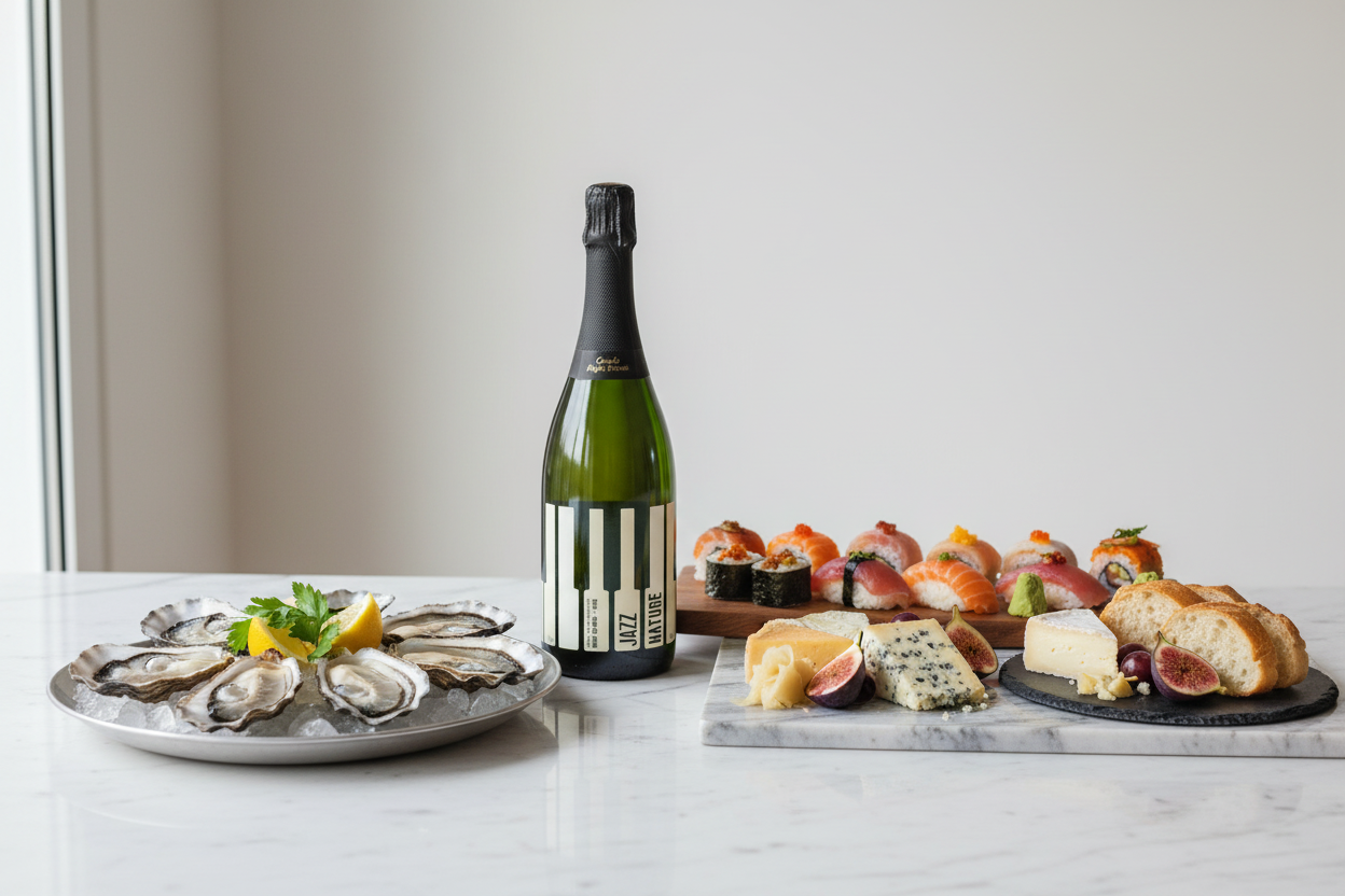 Maridaje Vino Espumoso Jazz Nature Brut