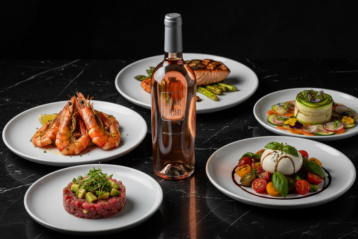 Maridaje Vino Rosado Charlatán 2023