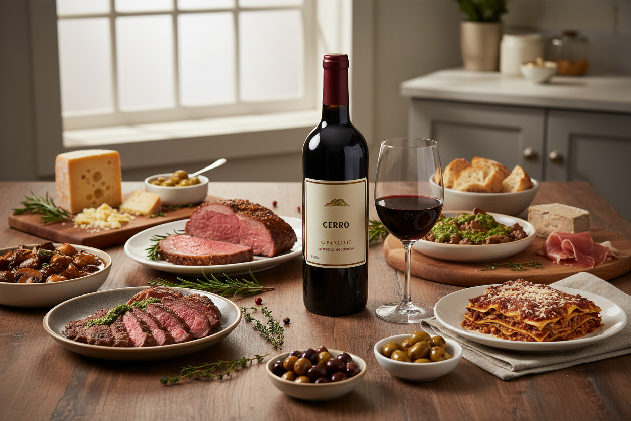 Maridaje Vino Tinto Cerro Cabernet Sauvignon