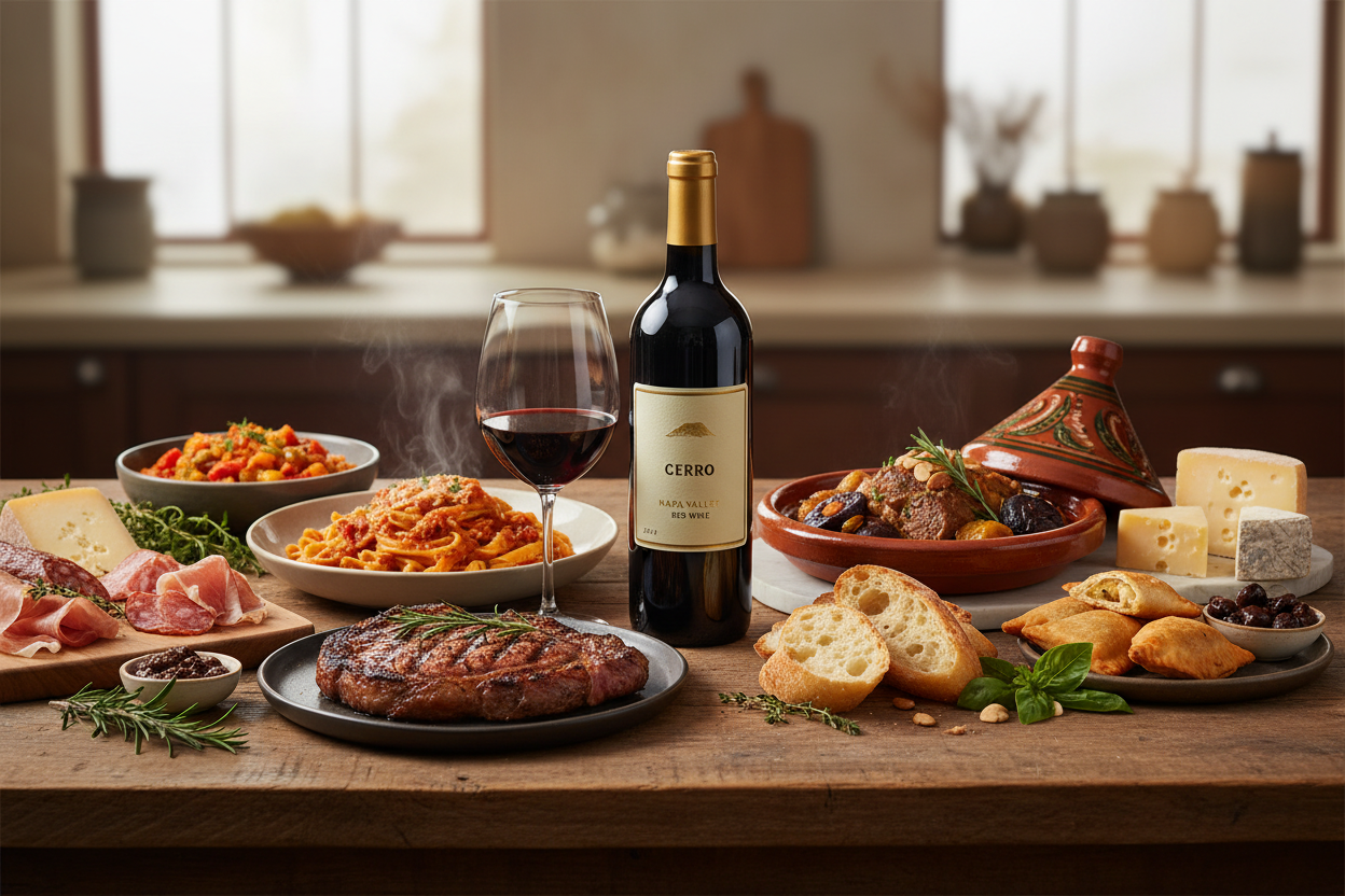 Maridaje Vino Tinto Cerro Red Wine