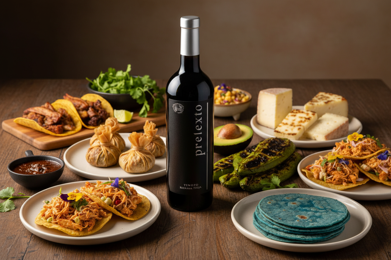 Maridaje Vino Tinto Mexicano Pretexto Viñedos Azteca