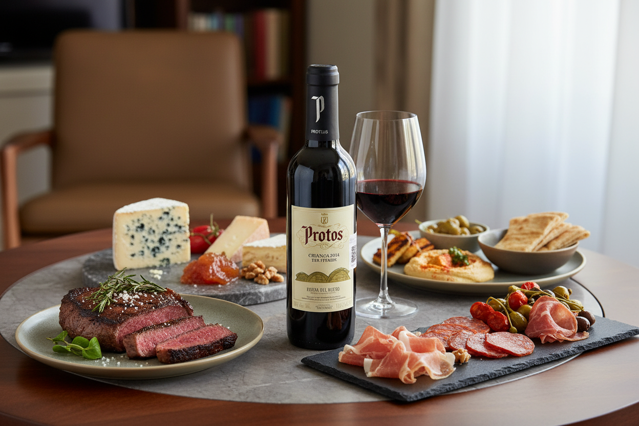 Maridaje Vino Tinto Protos Crianza Media 375ml