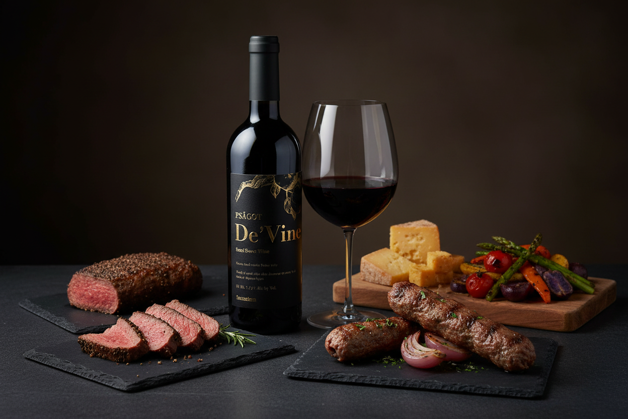 Maridaje Vino Tinto Psagot De'vine