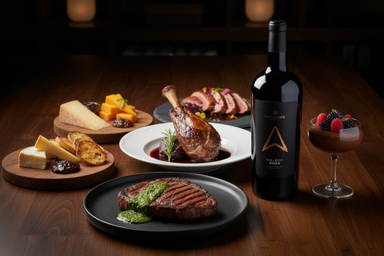 Maridaje Vino Tinto Punto Norte Malbec