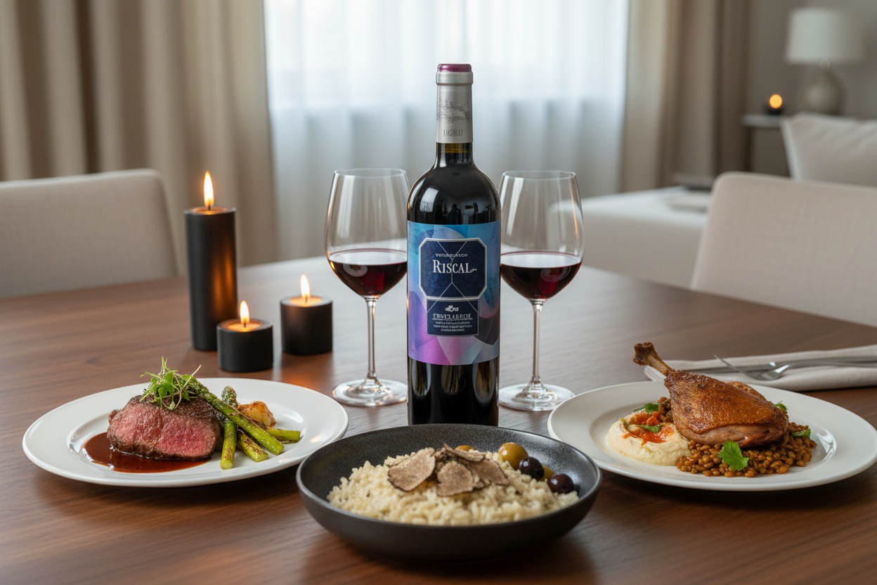 Maridaje Vino Tinto Riscal 1860