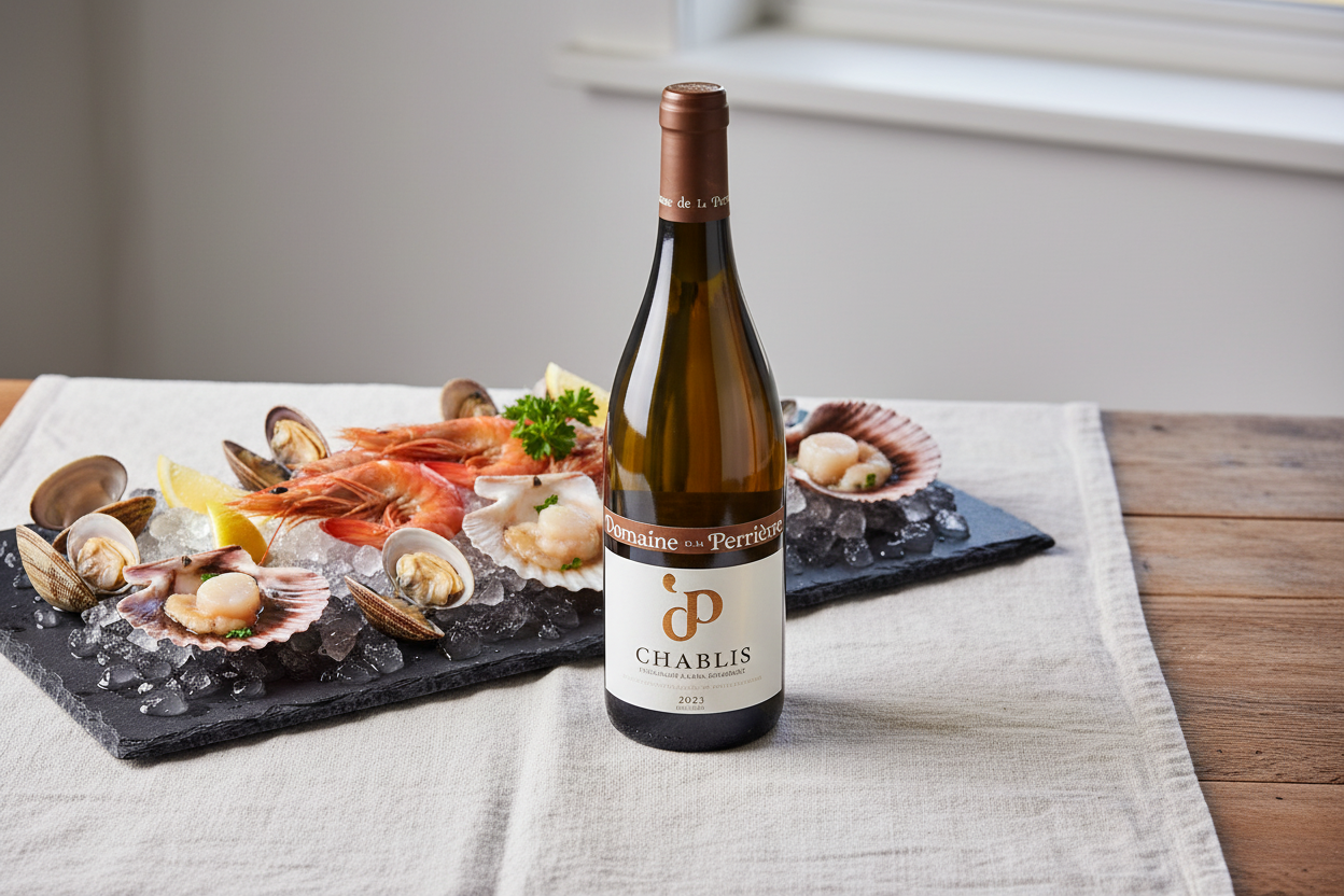 Mariscos crudos — Chablis 2023 Domaine de la Perrière