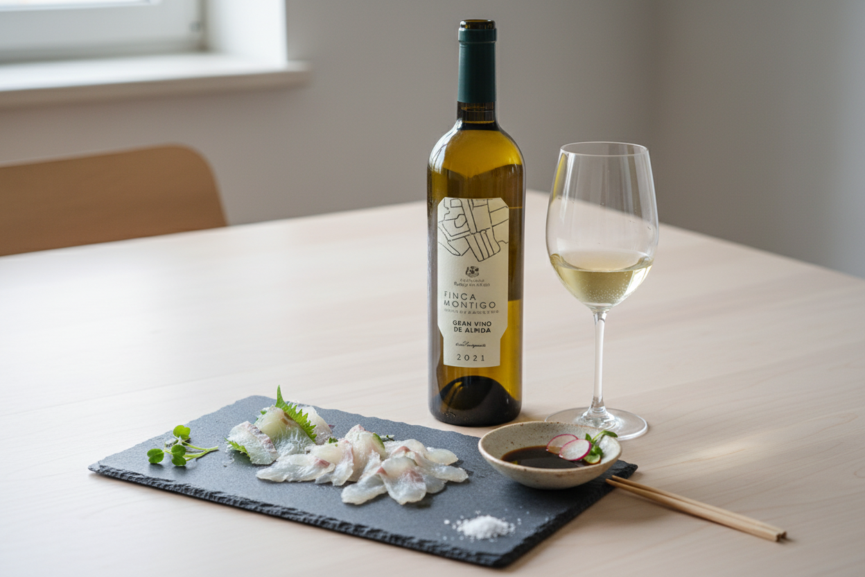 Marqués de Riscal Finca Montico Rueda - Sashimi de Pescado Blanco