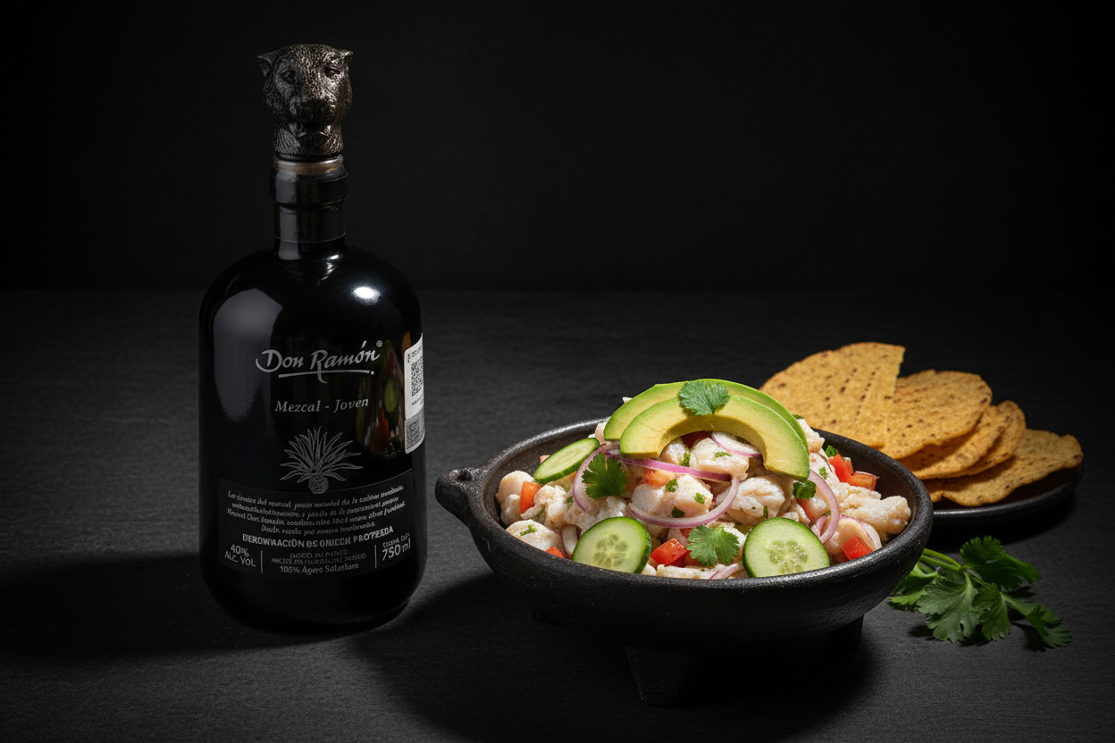 Mezcal con Ceviche