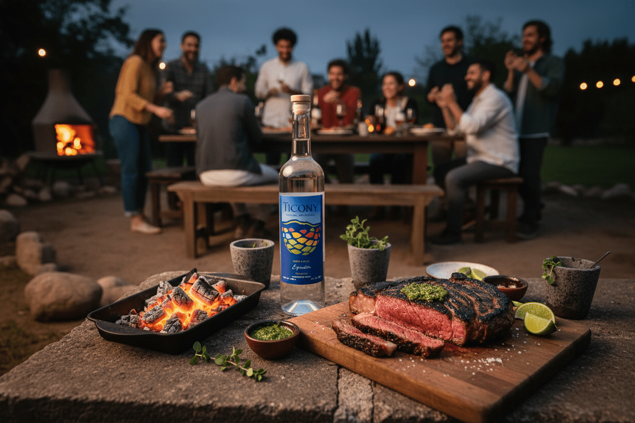 Mezcal Espadín Ticony Botella Azul - La Cava