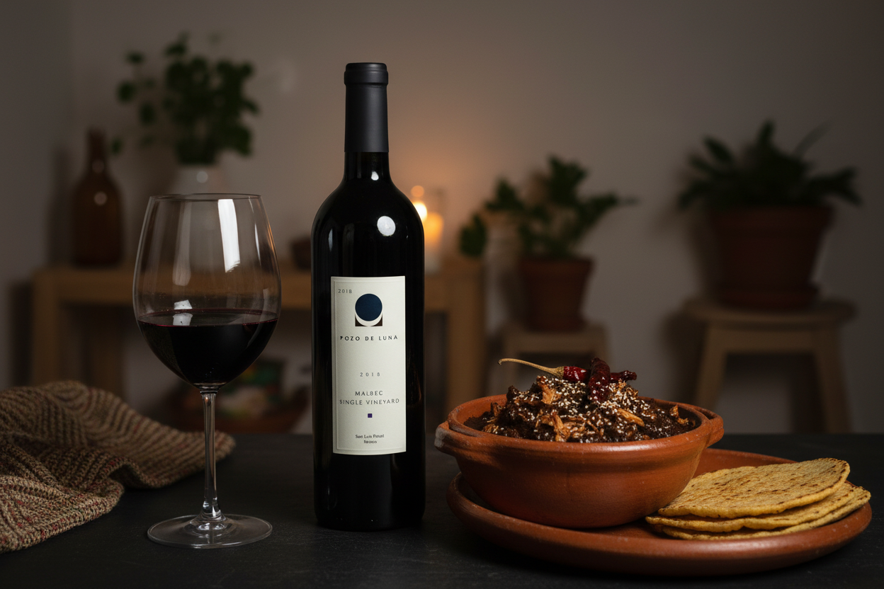 Mole con Pozo de Luna Malbec